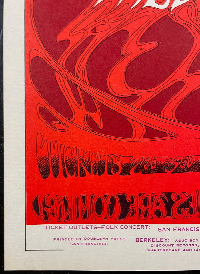 AUCTION - AOR 2.262 - Dave Van Ronk - Greg Irons - 1967 Poster - Berkeley/SF - Near Mint Minus - SF Rock Posters & Collectibles