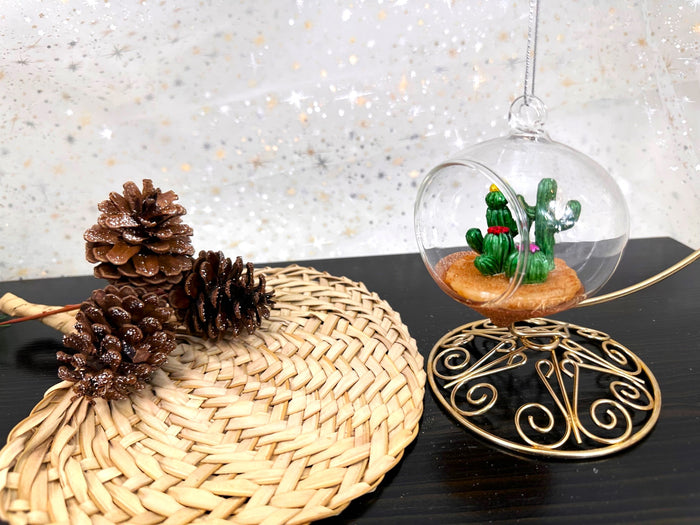 Christmas By Krebs Blown Glass Collectible Tree Ornaments (Desert Terrarium)