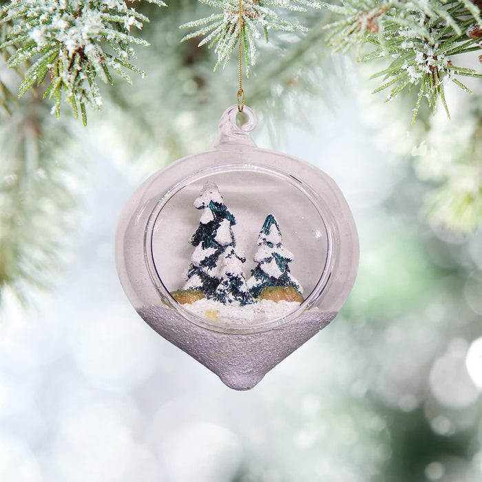 Christmas By Krebs Blown Glass Collectible Tree Ornaments (Forest Terrarium)