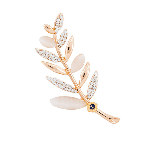 CRYSTAL GOLD LEAF PIN