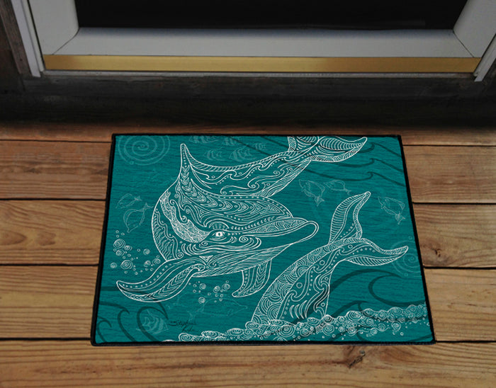 Dolphins One Color Door Mat