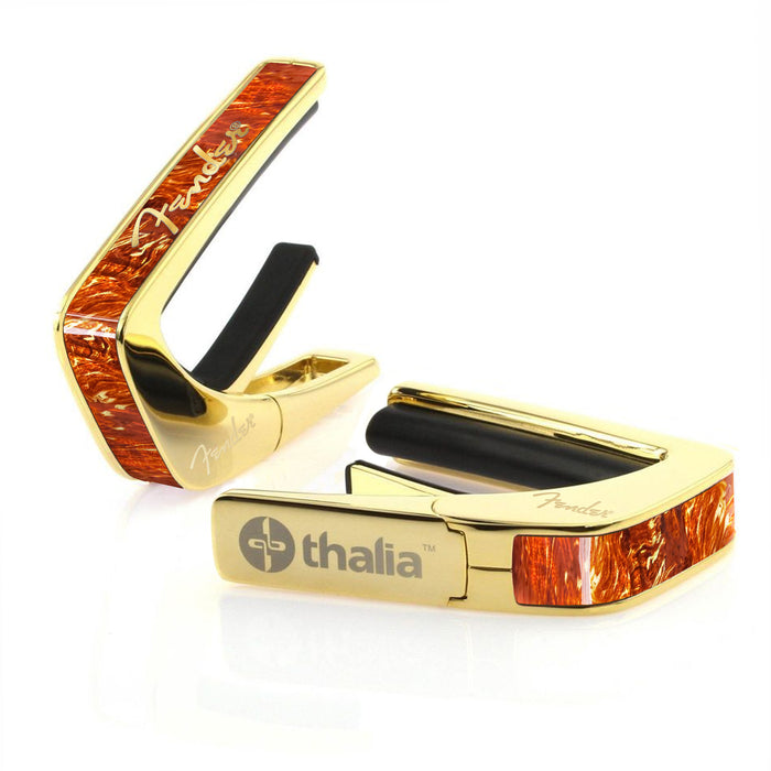 FenderbyThalia Fender Tortoise Shell with Gold Spaghetti Logo | Officially Licensed Capo – product image 3
