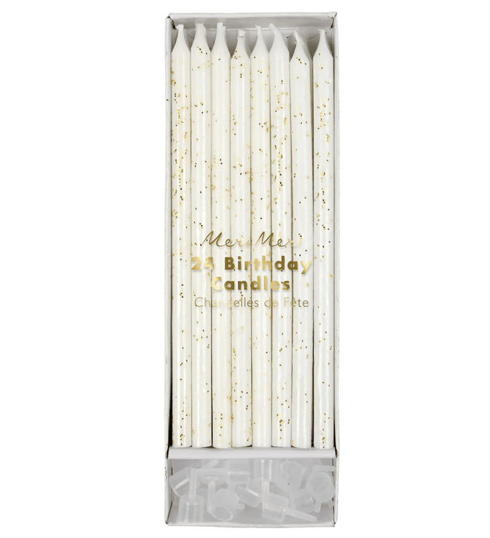 Meri Meri Party Gold Glitter Birthday Candles