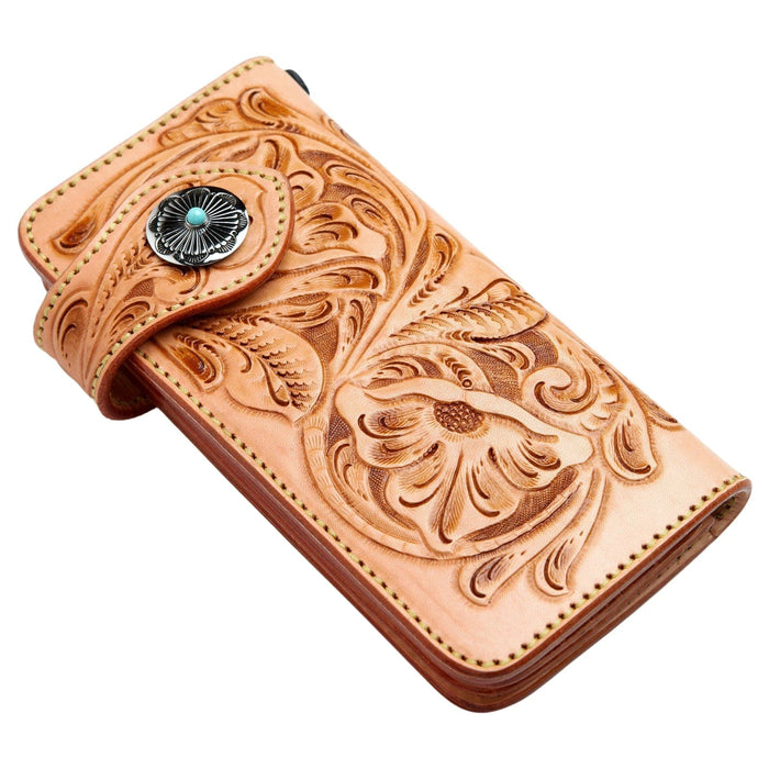 The long biker wallet with the built-in grommet for a wallet chain.