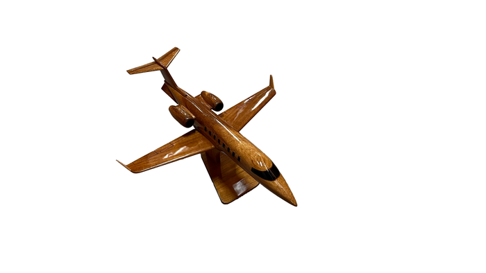 Lear45 Mahogany Wood Desktop Airplane Model