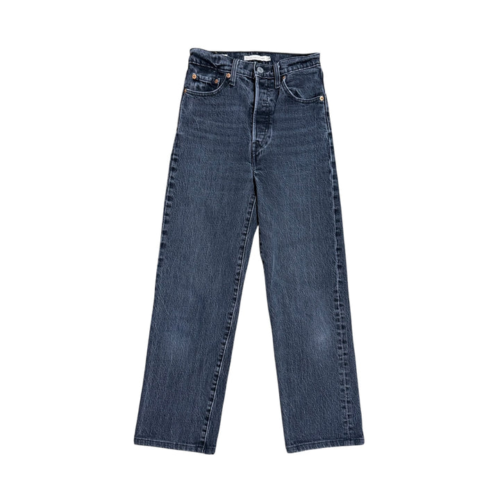 Levis | Faded Black Ribcage Straight Ankle Jeans | Size 24