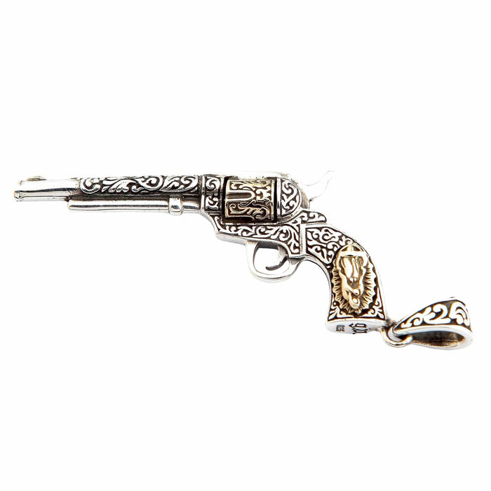 The back of the gun pendant, showing the .925 sterling silver hallmark stamp.