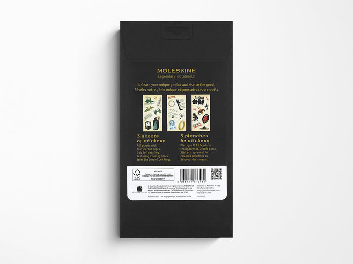 Moleskine and Lord of the Rings Stickers - 3 Sheet Set