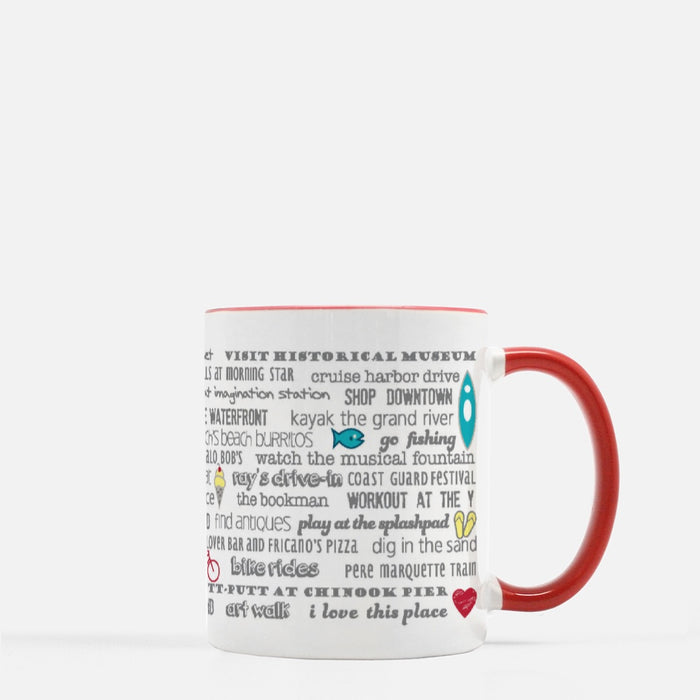 Mug 11 oz. Red Grand Haven Bucket List
