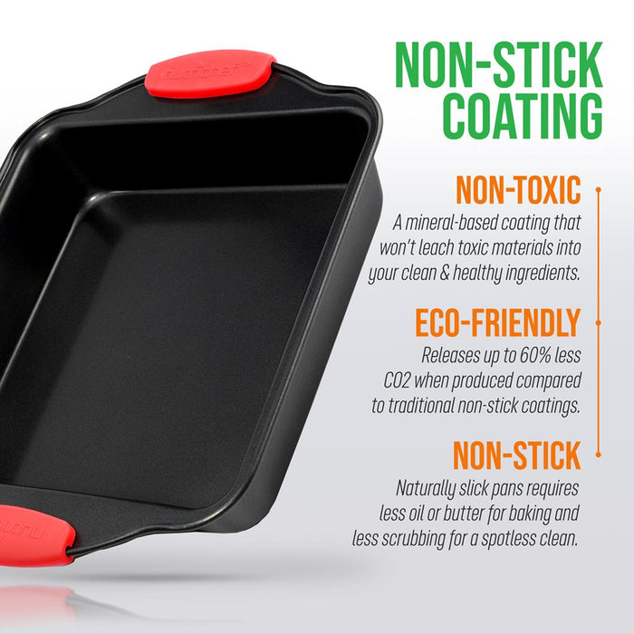 Non-Stick Square Cake Pan - Deluxe Nonstick Gray Coating Inside And Outside, Compatible With Model: Ncbs10S (Black)