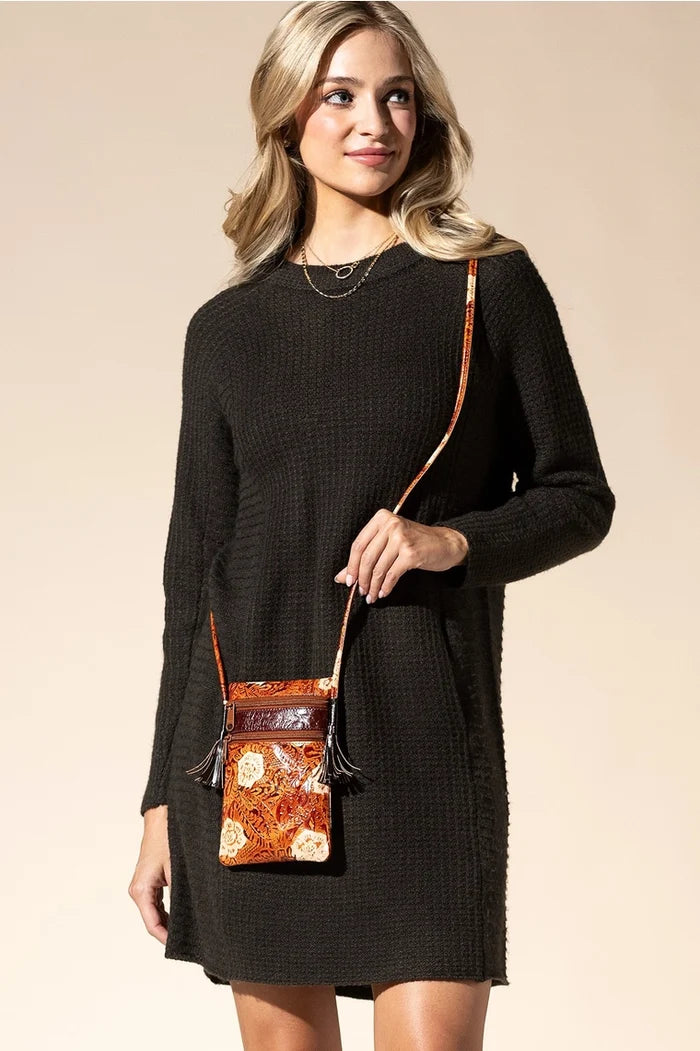 Seraphina Embossed Leather Crossbody