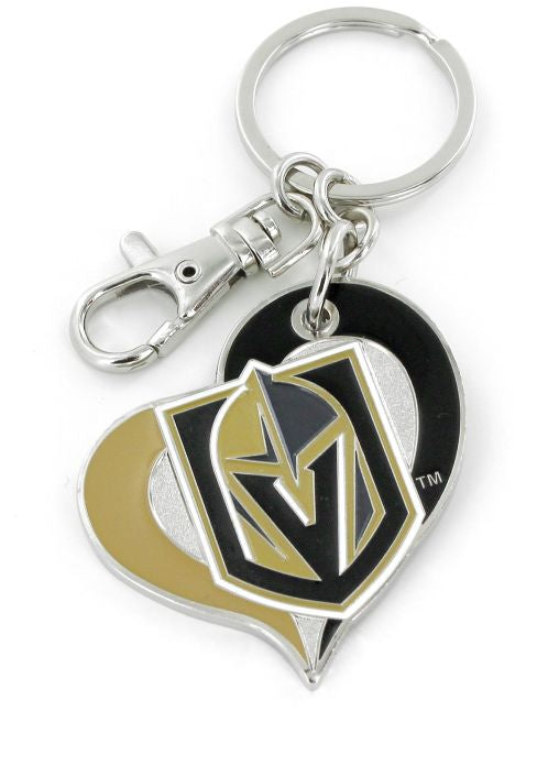 Vegas Golden Knights Swirl Heart Keychain - Vegas Team Store