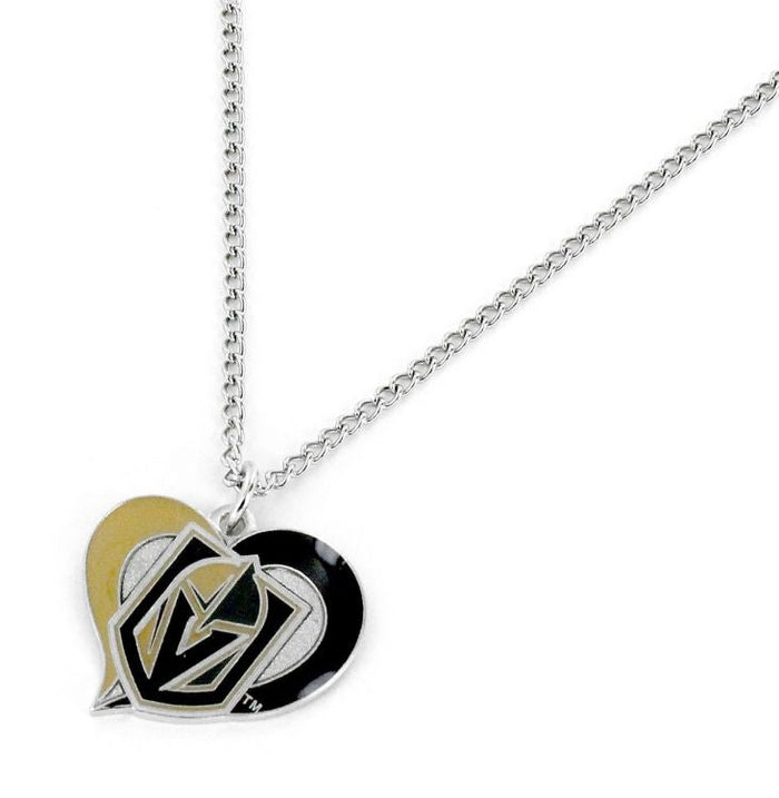 Vegas Golden Knights Swirl Heart Necklace - Vegas Team Store