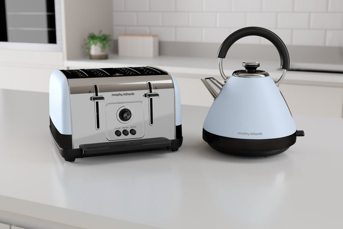 Duck Egg Kettle and Blue Toaster