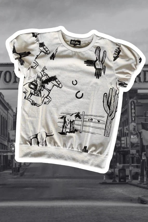 Western Trails Puff Sleeve TopS