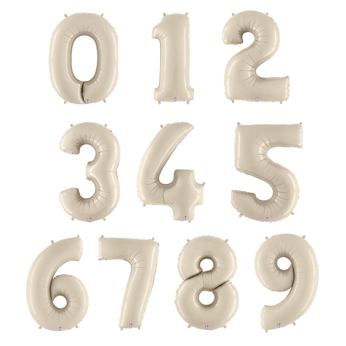burton + Burton Balloons White Sand Number Balloons - 34"