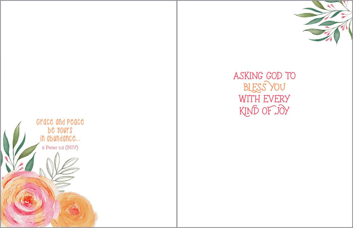 GINA B DESIGNS With Scripture Birthday Card - Corner Blooms
