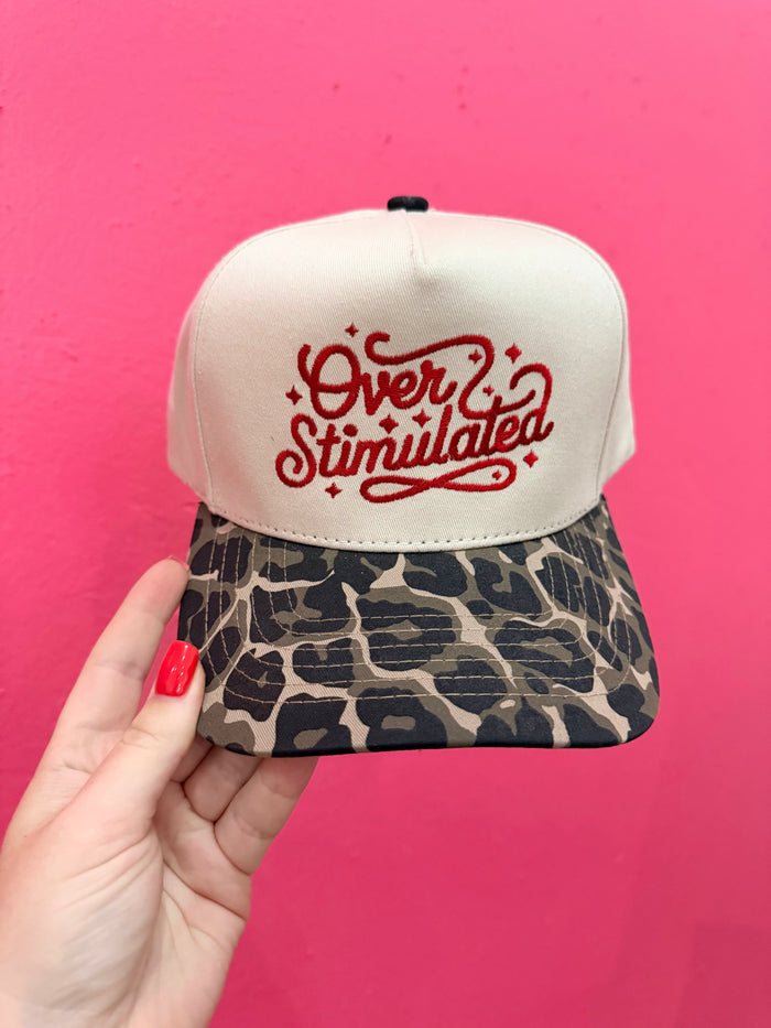 Over Stimulated Embroidered Trucker Hat