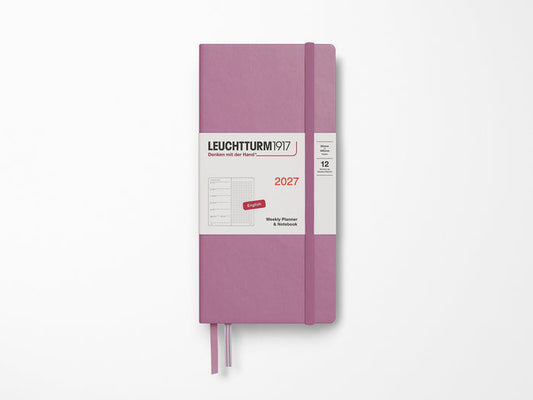 2027 Leuchtturm 1917 Weekly Planner Dotted Wallet - DUSTY ROSE