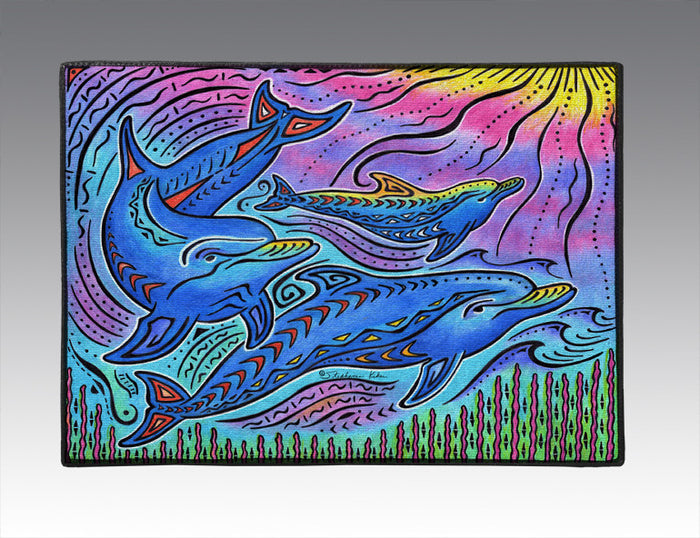 3 Dolphins Door Mat
