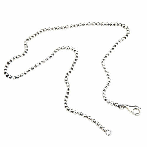 The solid 925 silver bead chain necklace shown on a white background.