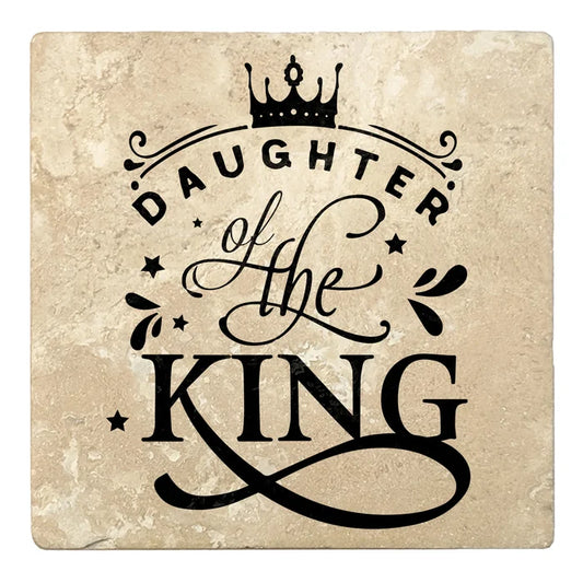 4" Absorbent Stone Religious Drink Coasters, Daughter Of The King, 2 Sets of 4, 8 Pieces - Christmas by Krebs Wholesale