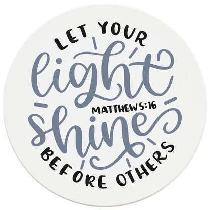 4" Round Ceramic Coasters - Let Your Light Shine, 4/Box, 2/Case, 8 Pieces - Christmas by Krebs Wholesale