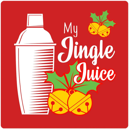 4" Square Cermaic Christmas Humor Coaster Set, My Jingle Juice, 2 Sets of 4, 8 Pieces - Christmas by Krebs Wholesale