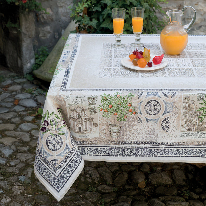 56" Square Tuscan Olive French Tapestry Tablecloth by L'Ensoleillade