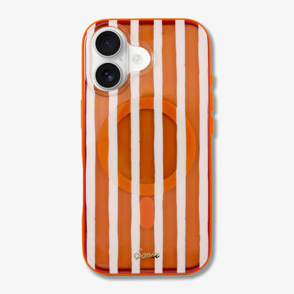 Abstract Stripe Pumpkin MagSafe® Compatible iPhone Case