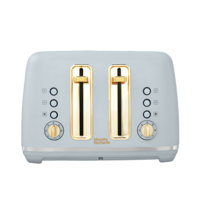 Accents Gold 4-Slice Toaster Ocean Grey