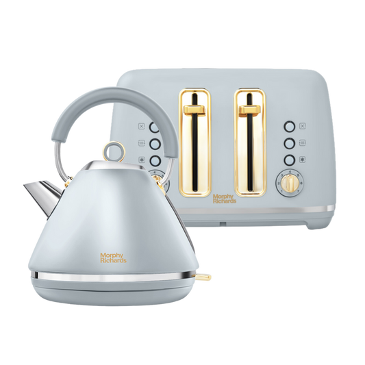 Accents Gold Ocean Grey Kettle and Toaster Set