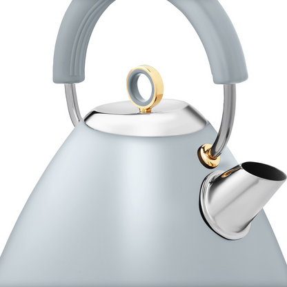 Blue pyramid kettle with gold accents