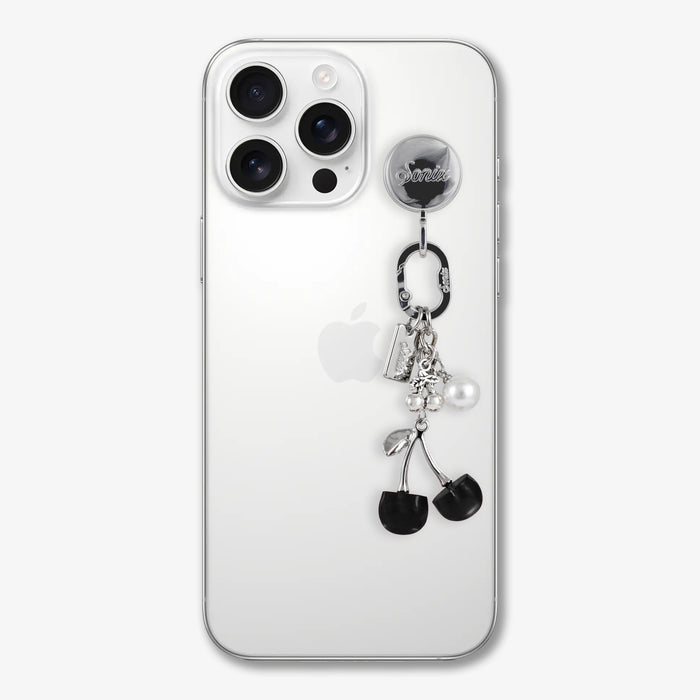 Adhesive Phone Hooks with Charms - Black Cherry