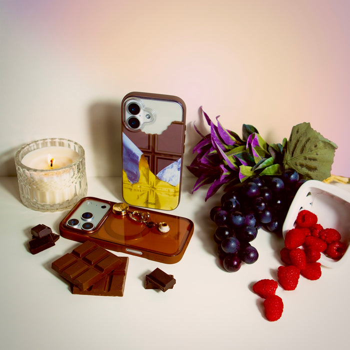 Adhesive Phone Hooks with Charms - Espresso