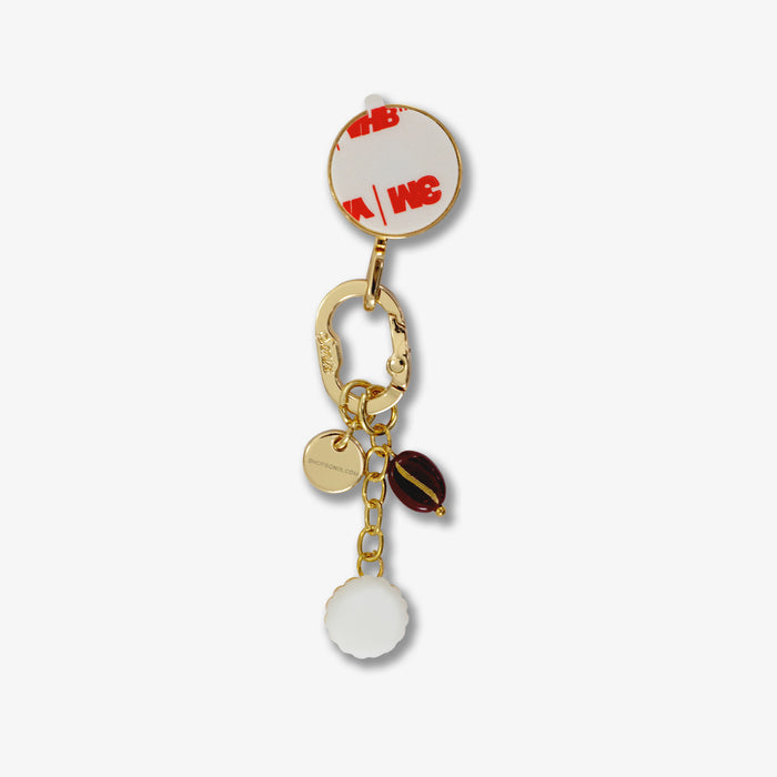 Adhesive Phone Hooks with Charms - Espresso