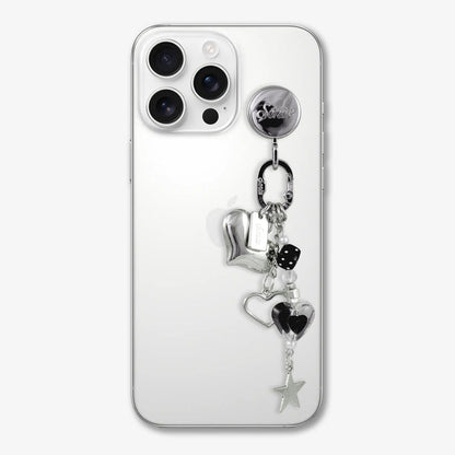 Adhesive Phone Hooks with Charms - Hearts and Stars