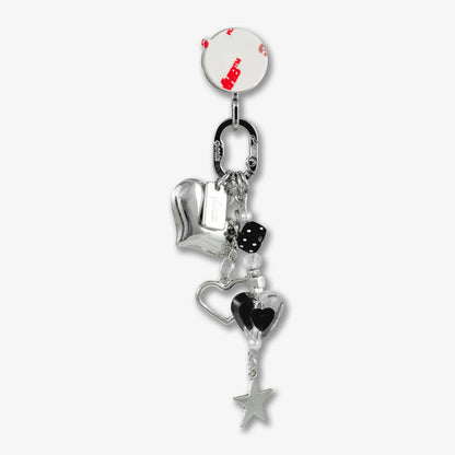 Adhesive Phone Hooks with Charms - Hearts and Stars