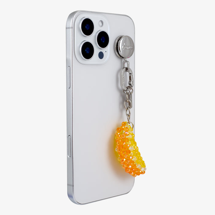 Adhesive Phone Hooks with Charms - Orange
