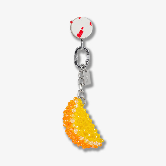 Adhesive Phone Hooks with Charms - Orange