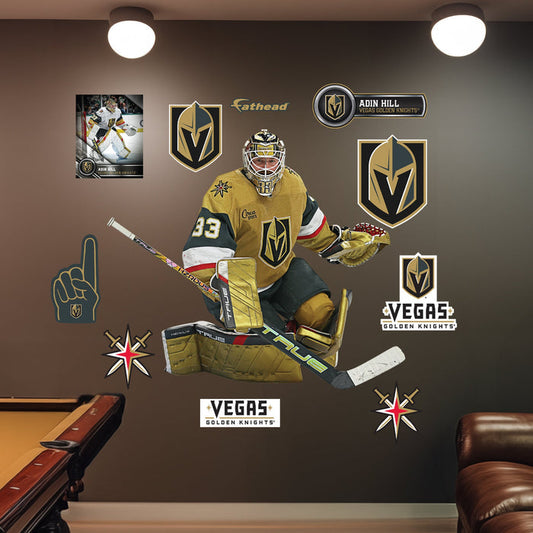 Adin Hill - RealBig Collection - Official NHL - Vegas Golden Knights - Reusable Vinyl Wall Decals - Vegas Team Store