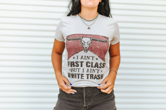 Ain't First Class Graphic TeeCool GreyXS