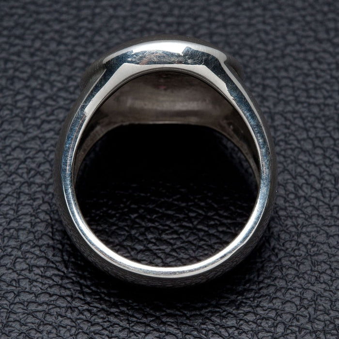 View of the ring's shank and back, highlighting the smooth comfort fit design.