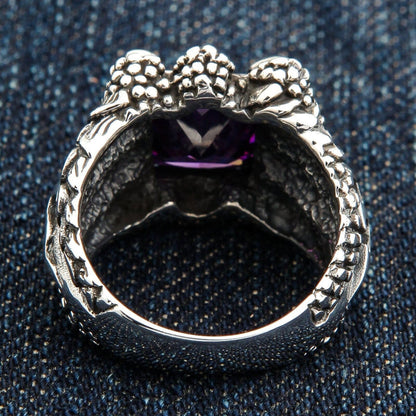 The inside of the heavy eagle claw ring, showing its solid silver construction.