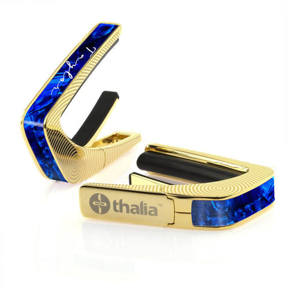 24K Gold / Electric Blue Angel Wing / Circles