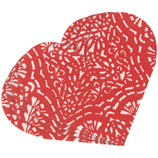 Annika Heart Die Cut Paper Linen Luncheon Napkin
