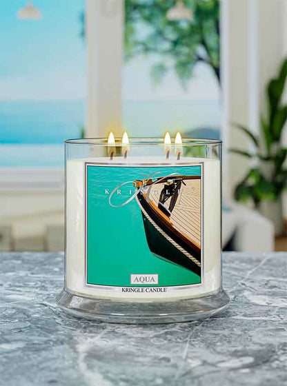 Aqua Scented Extra Large 4-wick Candle - Kringle Candle Store