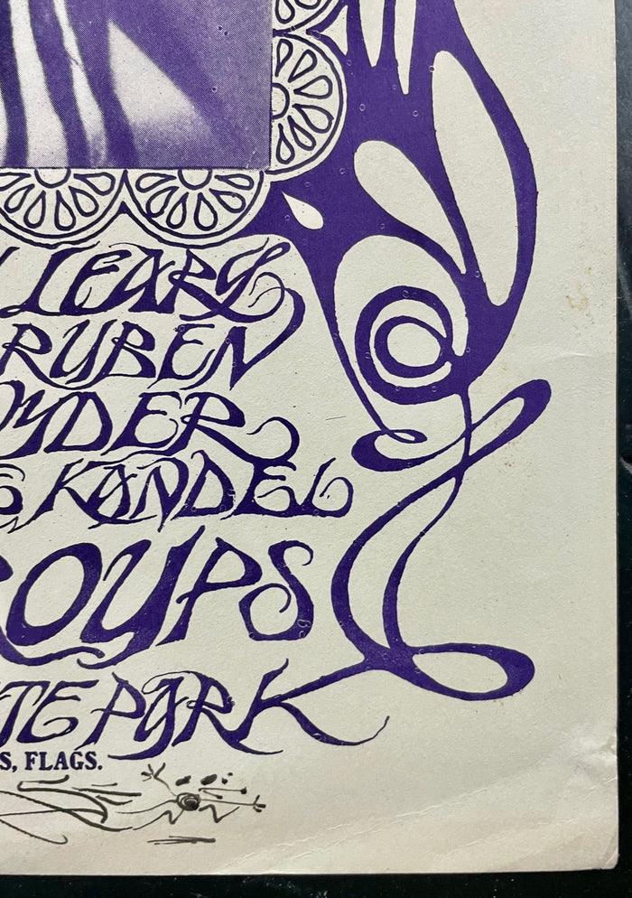 AUCTION - AOR 2.217 - Human Be-In - Allen Ginsberg & Stanley Mouse SIGNED - 1967 Poster - Excellent