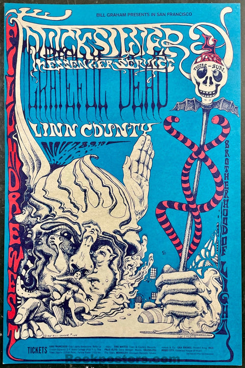 AUCTION - BG-144 - Grateful Dead - Lee Conklin - 1968 Poster - Fillmore West - Near Mint