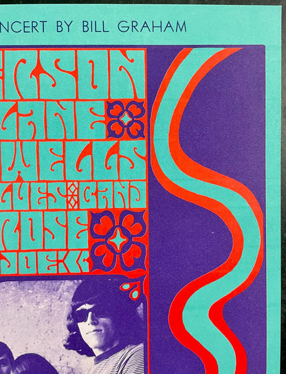 AUCTION - BG-42 - Jefferson Airplane - Wes Wilson - 1966 Poster - Fillmore Auditorium - Near Mint Minus